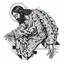   jesus blessed thug men  tattoo design idea