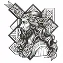   jesus blessed thug men  tattoo design idea