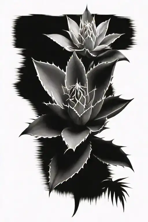 tequilana agave plant tattoo design idea