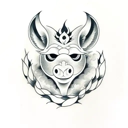 sol en llamas y luna llena funcionados  tattoo design idea