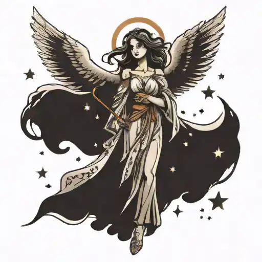 Angel and the North Star  tattoo design idea
