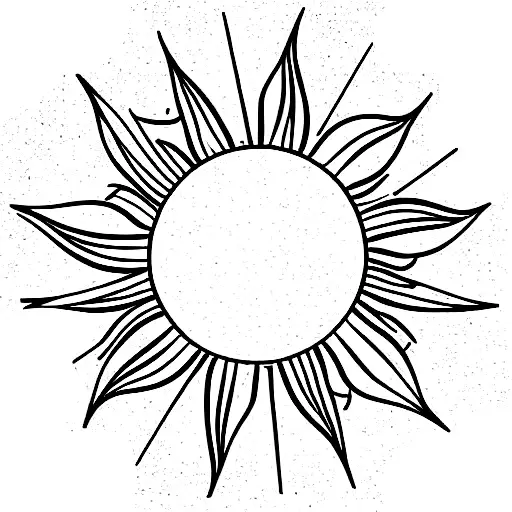 sun with colourful christamas bulb lights  tattoo design idea