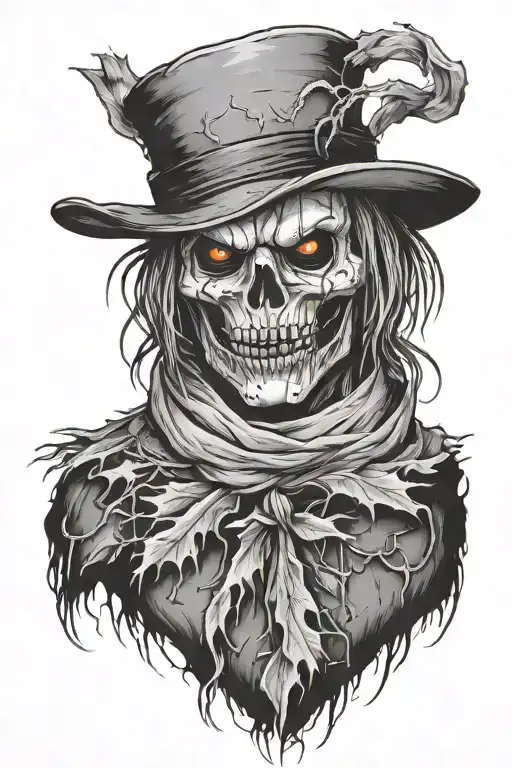 halloween scarecrow tattoo design idea