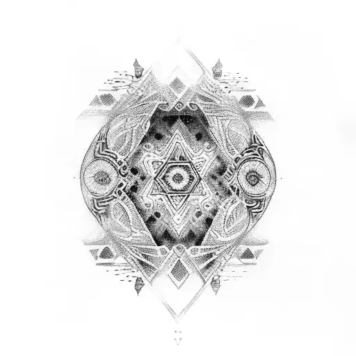 ancient mystic Turkish shamanic tattoo design idea