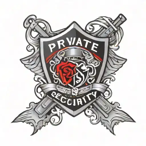 Private security logo incorporated tattoo design idea