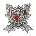 Private security logo incorporated tattoo design idea
