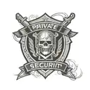 Private security logo incorporated tattoo design idea