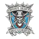 Private security logo incorporated tattoo design idea