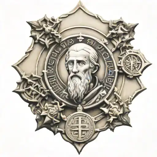 st benedict medal tattoo design idea