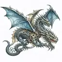 mechanical dragon tattoo design idea