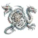 mechanical dragon tattoo design idea