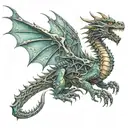 mechanical dragon tattoo design idea