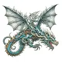 mechanical dragon tattoo design idea