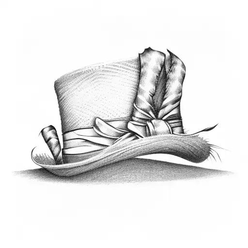 the hat worn by the mad hatter tattoo design idea