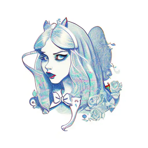 alice in wonderland tattoo design idea