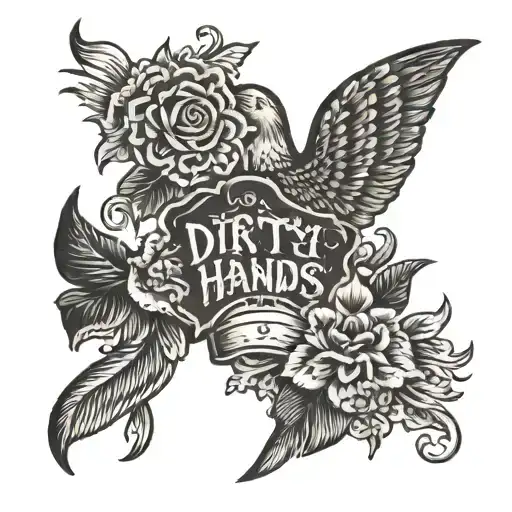 "Dirty Hands, Clean Money" and "Not Afraid to Fail"  tattoo design idea