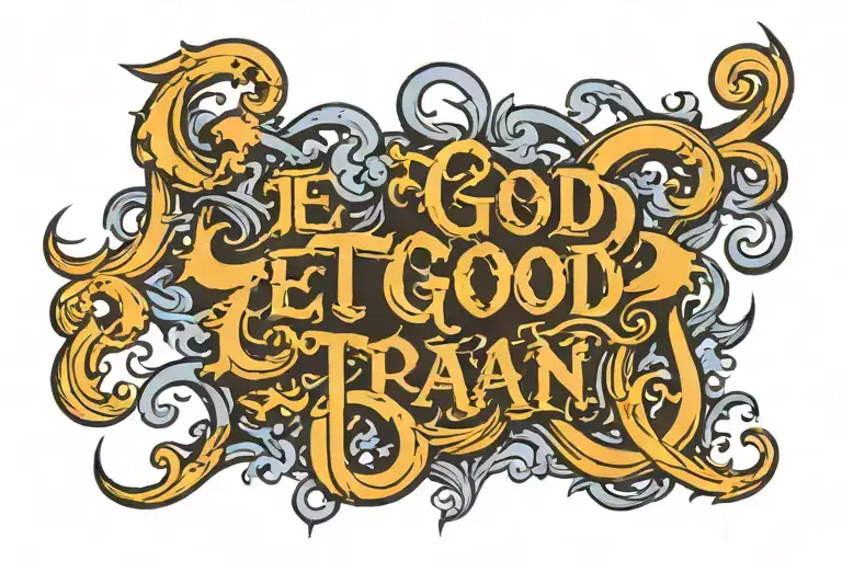 old English font, Get Good or Get Ran tattoo design idea