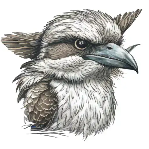 Kookaburra, flying, mouth open  tattoo design idea