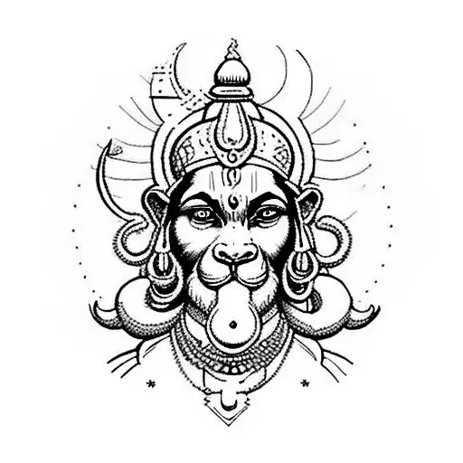hindu, shree ram, hanuman, space, illusion  tattoo design idea