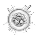 oxygen molecule tattoo design idea