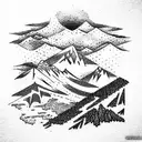 Mountain Scene tattoo design idea