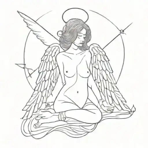 ophanim angel evcil and dark side tattoo design idea