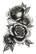 rose with thorns and petals falling tattoo design idea