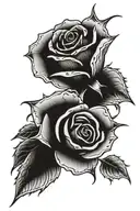 rose with thorns and petals falling tattoo design idea