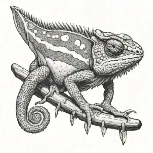 chameleon wearing a bandana tattoo design idea