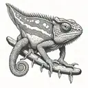 chameleon wearing a bandana tattoo design idea