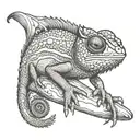 chameleon wearing a bandana tattoo design idea