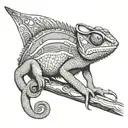 chameleon wearing a bandana tattoo design idea