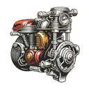 motorcycle engine tattoo design idea