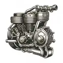 motorcycle engine tattoo design idea