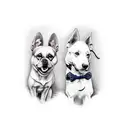 a memorial for two dogs tattoo design idea