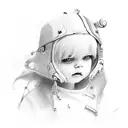 happy with children tattoo design idea