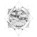A map of the world created using geometric shapes tattoo design idea