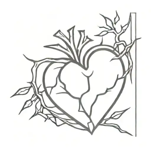 human heart wrapped in thorns tattoo design idea