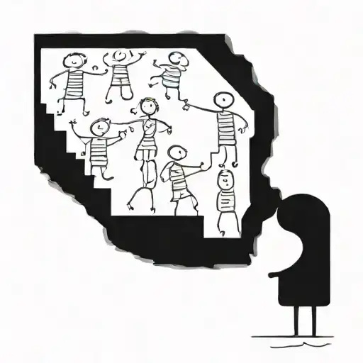 Ventana Entreabierta con personas en movimiento . efecto optico tattoo design idea