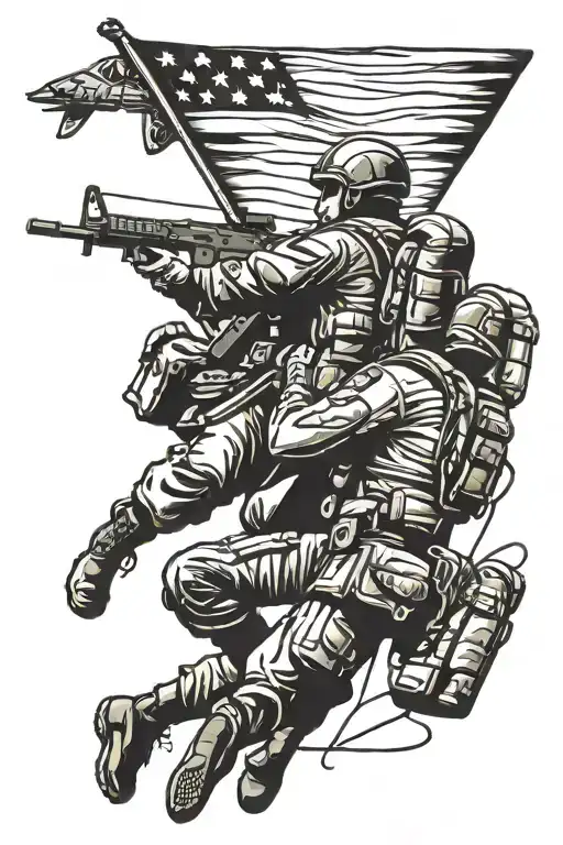 Military, Paratroopers, Army airborne infantryman tattoo design idea
