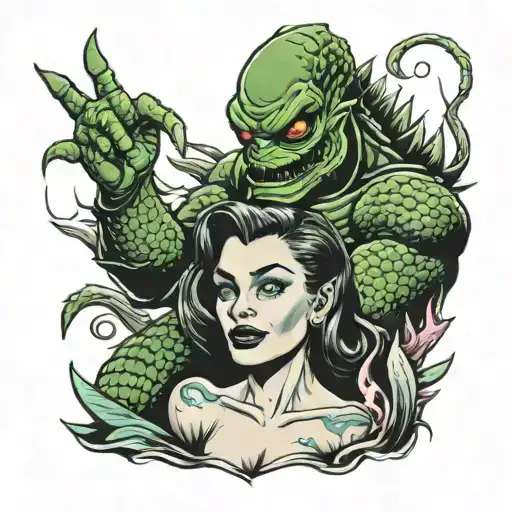 creature from the black lagoon tattooing   tattoo design idea