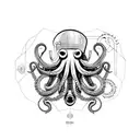 mechanic octopus steampunk tattoo design idea