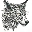 skoll wolf head side profile celtic  tattoo design idea