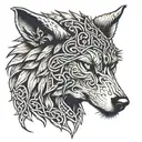 skoll wolf head side profile celtic  tattoo design idea