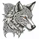 skoll wolf head side profile celtic  tattoo design idea