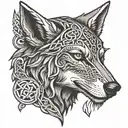 skoll wolf head side profile celtic  tattoo design idea