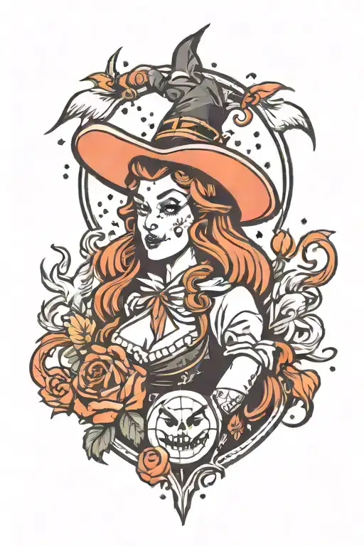 Witch tattoo design idea
