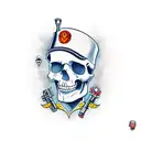 skull with cigar pipe tattoo design idea