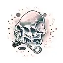 skull with cigar pipe tattoo design idea