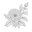 small, dainty, inner wrist tattoo of a small Bouquet of Chrysanthemums (november birth flower) cute, timeless, feminine tattoo design idea